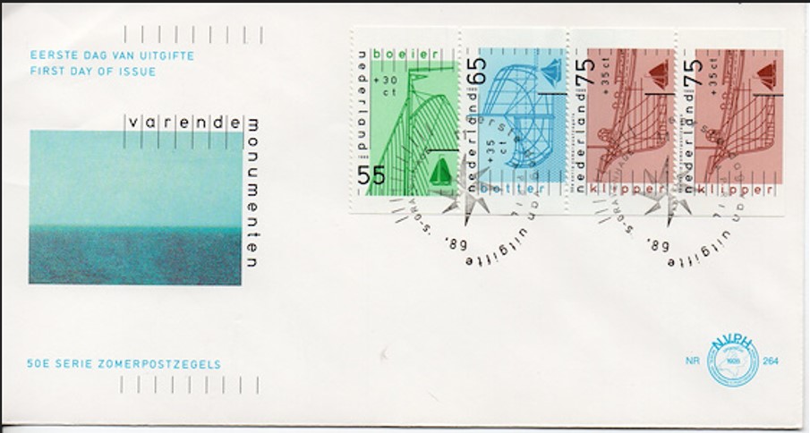 Hollanda 1989 Yardım Pulları, Tarihi Gemiler FDC