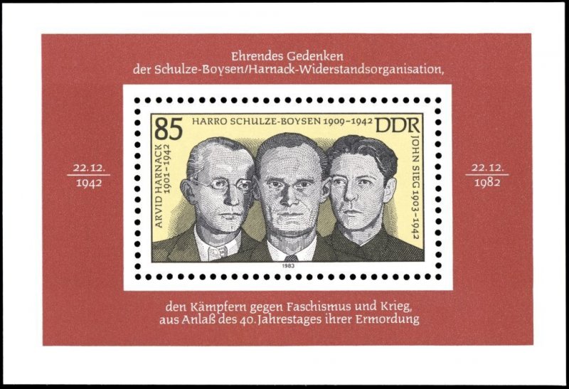 ALMANYA DDR 1983 II. DÜNYA SAVAŞI ÖZGÜRLÜK SAVAŞÇILARI BLOK