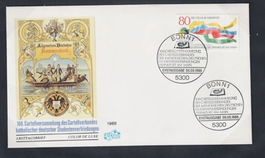Almanya 1986 Alman Katolik Öğrenci Birlikleri Kartel Birliği Kartel Toplantısı FDC