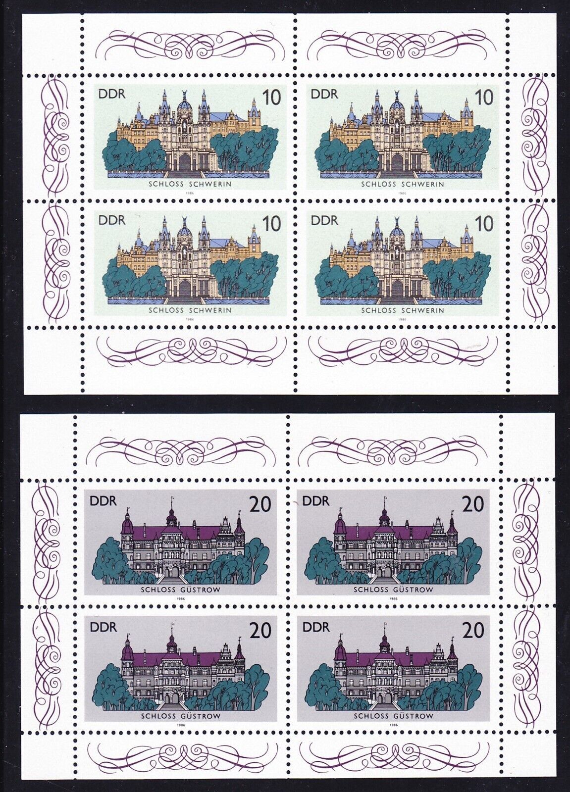 DDR ALMANYA 1986 GÜSTROW VE SCHWERİN KALELERİ