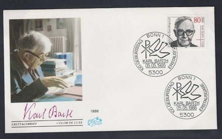 Almanya 1986 Karl Barth FDC