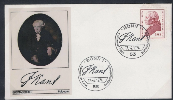Almanya 1974 Kant FDC, Folyo Baskı