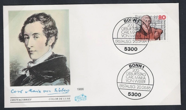 Almanya 1986 Carl Maria von Weber’in 200. doğum günü FDC