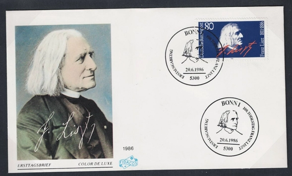 Almanya 1986 Franz Liszt’in ölümünün 100. yıldönümü FDC