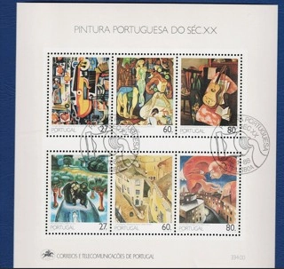 1988 Portekiz 20. Yüzyıl Resimleri Damgalı MNH 6’lı Blok