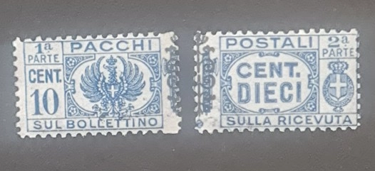 italyan pulları – pacchi postali çift parçalı seri
