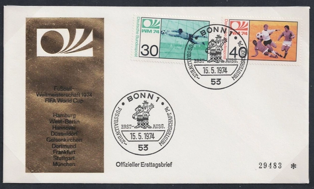 ALMANYA 1974 MÜNİH DÜNYA FUTBOL KUPASI HANOVER FDC