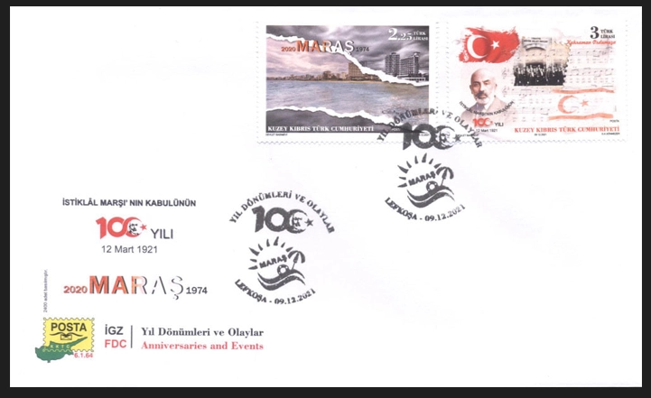 KKTC 2020 YIL DÖNÜMÜ VE OLAYLAR, ISTİKLAL MARŞININ 100. YILI FDC