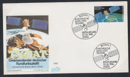 Almanya 1986 Avrupa Uydu Teknolojisi FDC