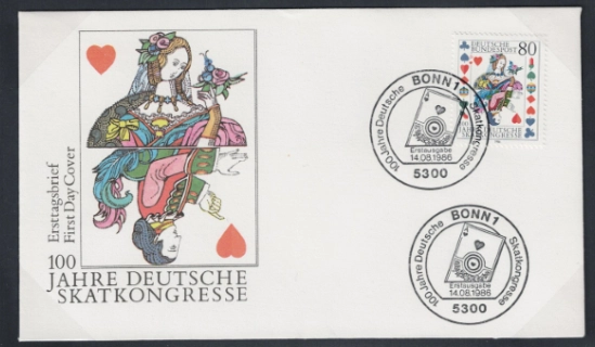 Almanya 1986 Oyun kartları FDC