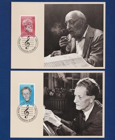 İSVİÇRE 1985 EUROPA CEPT  maximum kartlarI, Genesius Anısına Kartpostal ve Pul Mnh