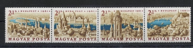 Macaristan 1961 Budapeşte manzaraları mnh bitişik seri