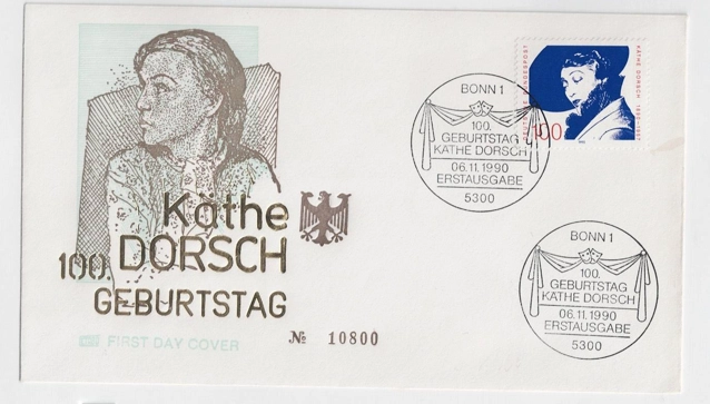 Almanya 1990 Bund Käthe Dorsch FDC 