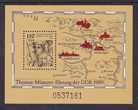 ALMANYA DDR 1989 Thomas Müntzer Blok