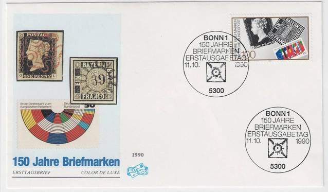 Almanya 1990 150 yıllık pullar FDC