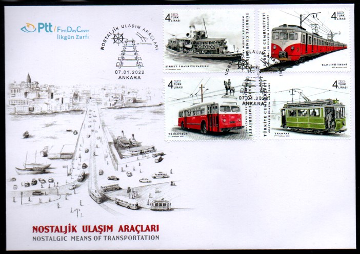 2022 NOSTALJİK ULAŞIM ARAÇLARI FDC Türkçe