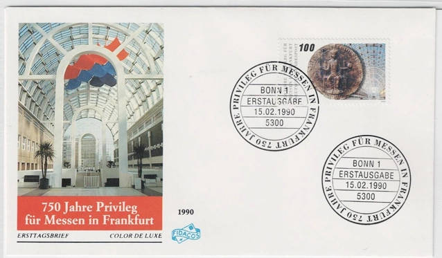 Almanya 1990 Frankfurt am Main’deki Ticaret Fuarları için 750 Yıllık Ayrıcalık FDC