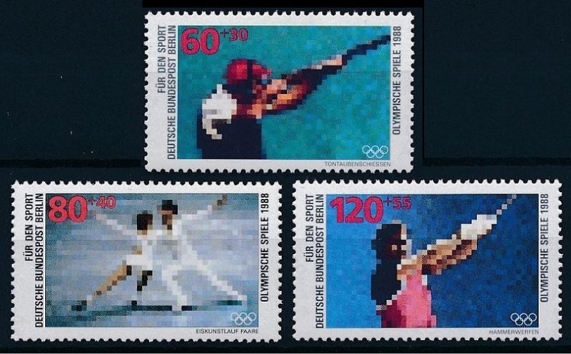 BERLİN ALMANYA 1988 Spor Branşları - Atıcılık, Buz Pateni, Golf