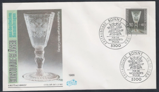 Almanya 1986 Antikalar, Değerli Bardaklar FDC 4/4