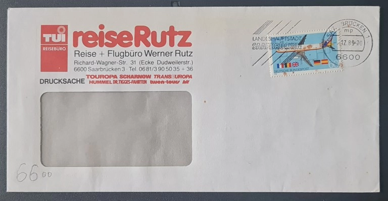 Saarbrücken 1970 Turizm Reklam Zarfı – Deutsche Bundespost