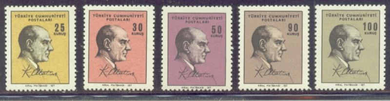1966 ATATÜRK PORTRELİ SÜREKLİ SERİ MNH