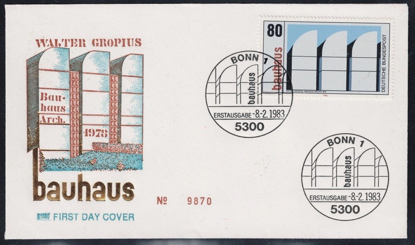 Almanya 1983 Bauhaus Moholy-Nagy Josef Albers FDC, Bonn 