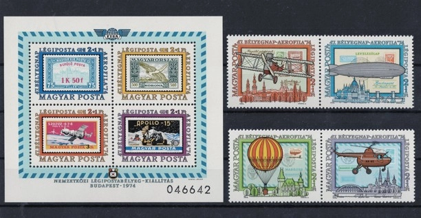 Macaristan 1974 Aerofilia Pulları, Eski Uçaklar ve Légiposta Serisi
