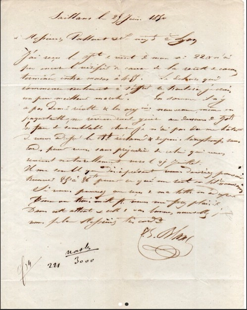 1856 Saillans mektubu – monsieur rolland’a yazılmış posta efemera