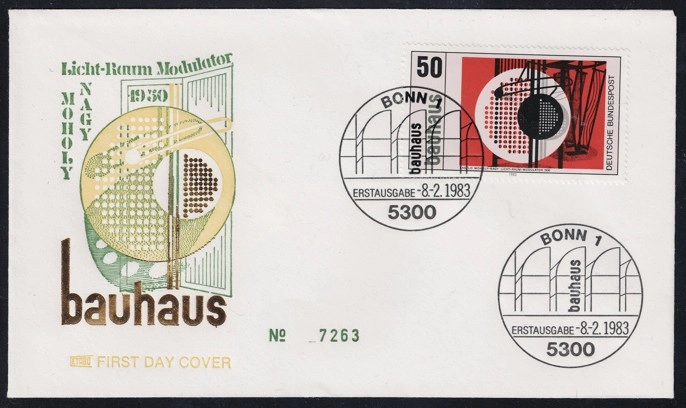 Almanya 1983 Bauhaus Moholy-Nagy Josef Albers FDC, Bonn 