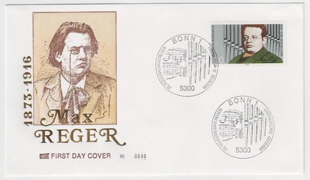 Almanya 1991 Max Reger FDC