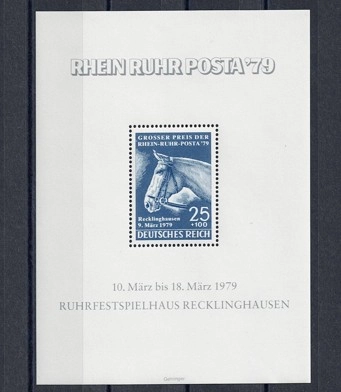 1979 Recklinghausen Rhein Ruhr Posta ’79 Anma Bloğu MNH– Filateli Sergisi Koleksiyonluk