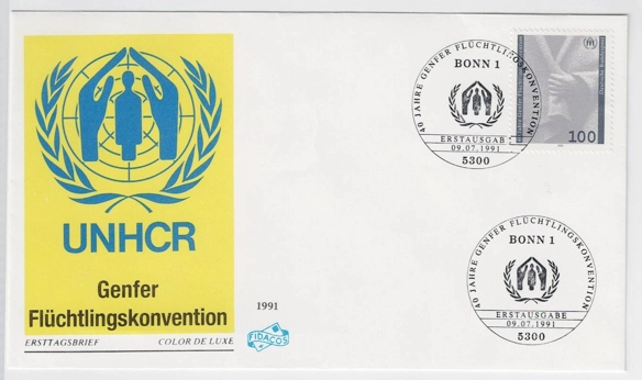 Almanya 1991 Cenevre Mülteci Sözleşmesi’nin 40. yıldönümü FDC