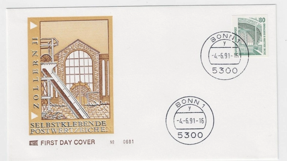 Almanya 1987 Dortmund’daki Zollern Kalesi FDC