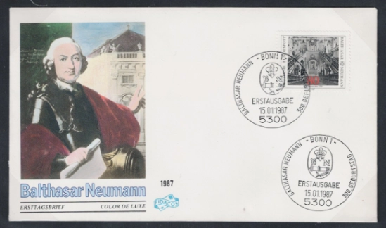 Almanya 1987 Balthasar Neumann’ın (1687-1753) 300. doğum günü FDC