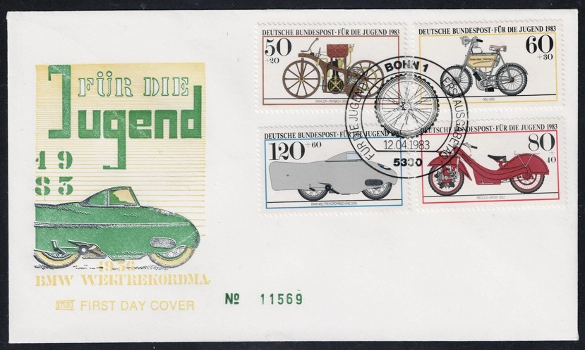 Almanya 1983 Tarihi motosikletler FDC, Bonn