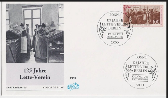 Almanya 1991 Lette Derneği 125. yıl! FDC