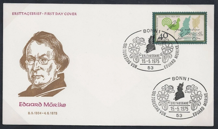 Almanya 1975 Eduard Mörike, FDC Bonn