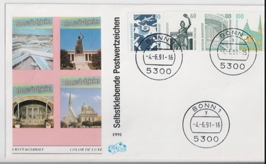 Almanya 1991 Gezilecek Yerler FDC