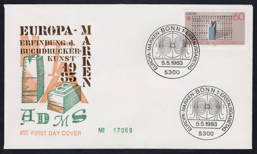 Almanya 1983 Avrupa: İnsan ruhunun büyük eserleri 2’li FDC, Bonn