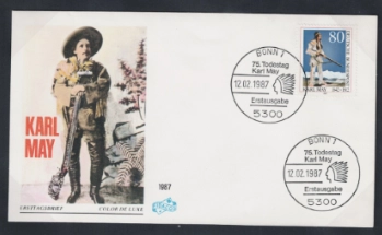 Almanya 1987 Karl May’in (1842-1912) ölümünün 75. yıldönümü FDC