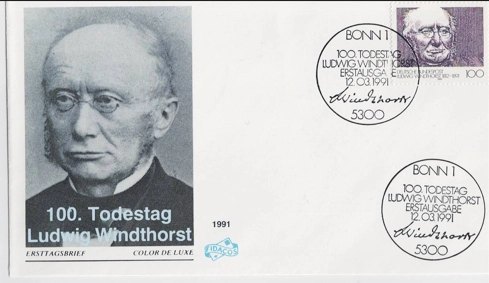 Almanya 1991 Ludwig Windthorst’un 100. ölüm yıldönümü FDC