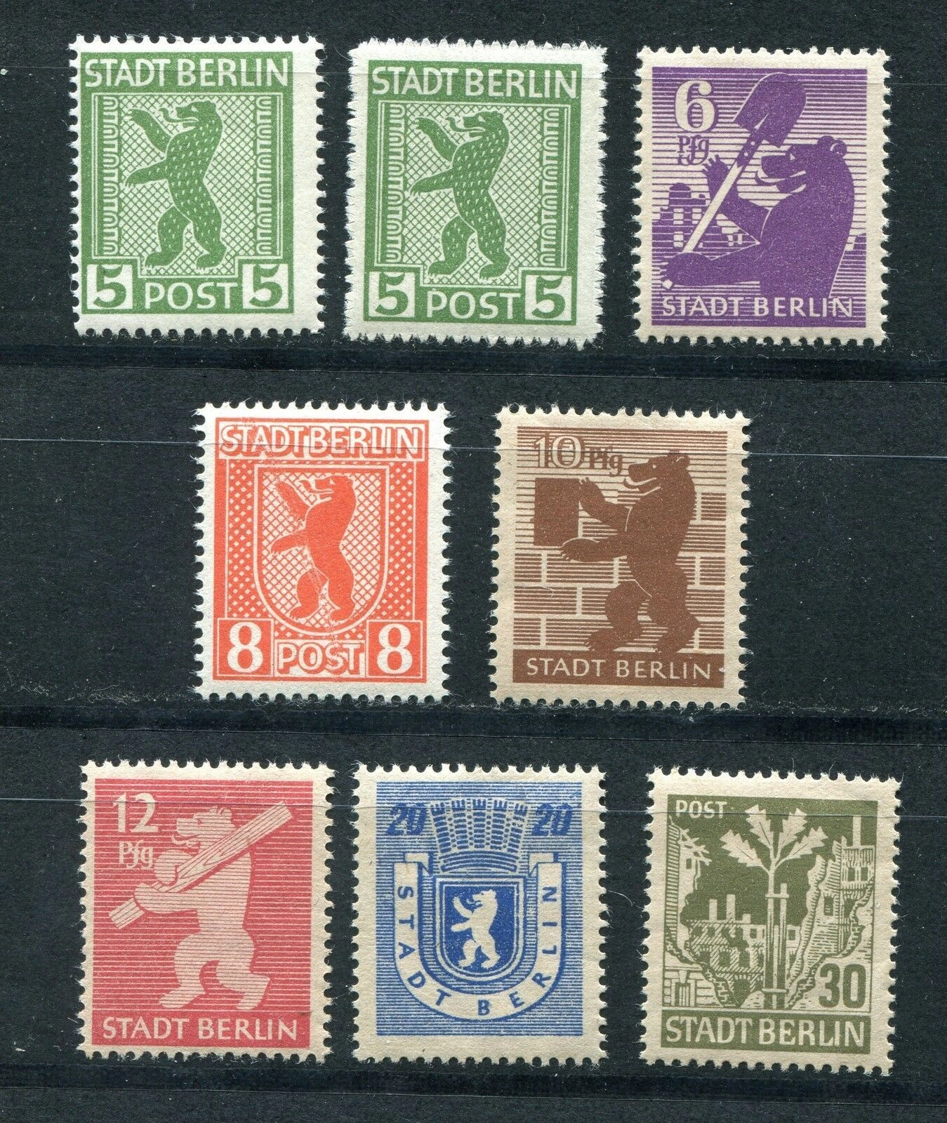 Almanya 1945 Sovyet İşgal Bölgesi, Brendenburg Tam Seri MNH