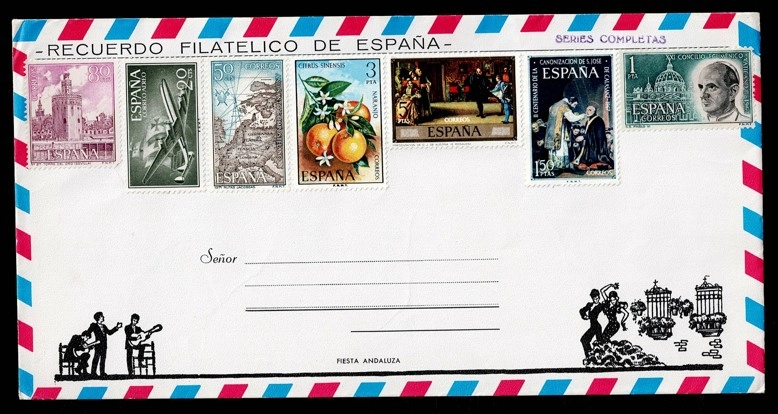 İspanya Filatelik zarf, Çok Pullu, Damgasız - Recuerdo Filatelico De Espana