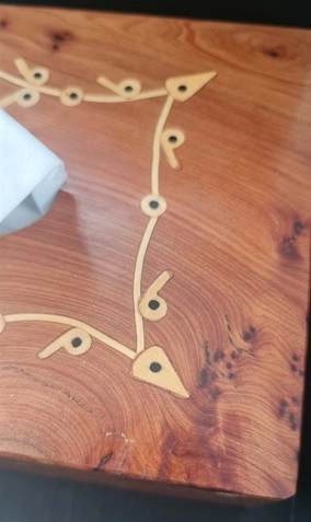 VİNTAGE AHŞAP MARKÜTERİ EL YAPIMI THUİA PEÇETE KUTUSU