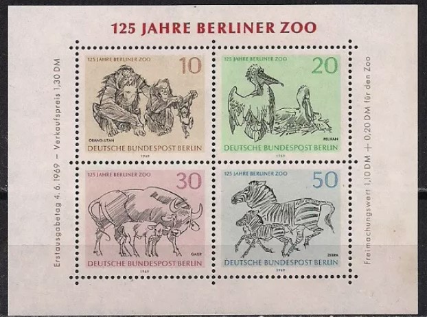 BERLİN ALMANYA 1969 Berlin Hayvanat Bahçesi’nin 125. Yıldönümü