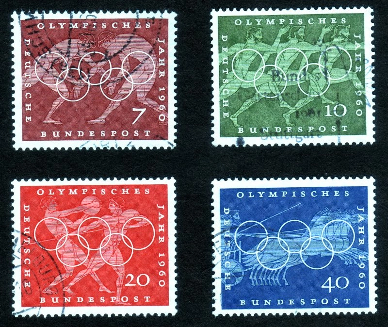 Almanya 1960 Olimpiyat Oyunları - Roma, Damgalı Tam Seri