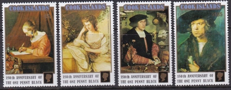COOK ISLANDS 1990 TABLOLAR PENNY BLACK İLK POSTA PULU DAMGASIZ MNH