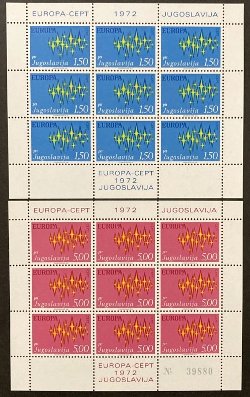 1972 YUGOSLAVYA EUROPA CEPT TABAKA MNH