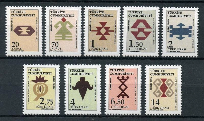 2017 ANADOLU MOTİFLERİ KONULU RESMİ POSTA PULLARI MNH