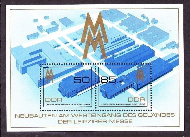 ALMANYA DDR 1989 Leipzig Sonbahar Fuarı Blok